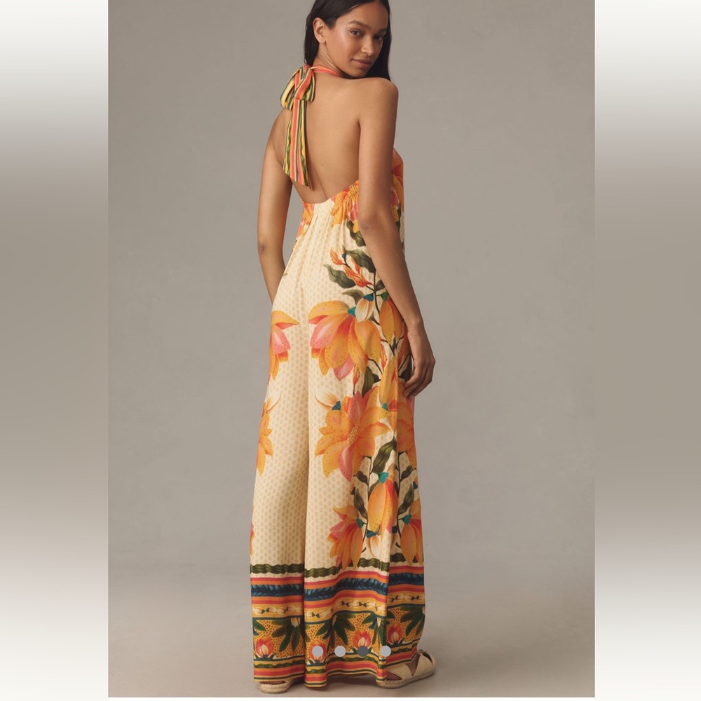 NWT Floral Halter Jumpsuit - Picture 2 of 10